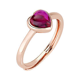 Ring Herz rosa Zirkon Rosé aus 925 Silber Amen