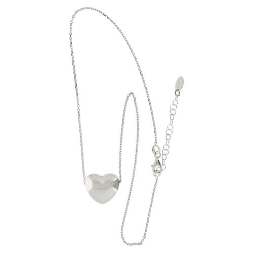 Collier coeur coulissant Amen argent 925 rhodié 2