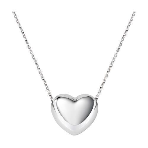 Amen sliding heart necklace in rhodium-plated 925 silver 1
