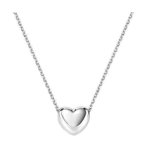 Amen necklace of rhodium-plated 925 silver with sliding heart 1