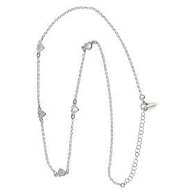 Amen 925 rhodium-plated silver necklace with white zircons