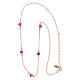 Amen necklace of rosé 925 silver with heart-shaped pink rhinestones s2
