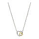 Amen necklace of gold and rhodium-plated 925 silver, intertwined hearts with rhinestone s1