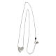 Amen necklace with heart-shaped pendant, half rhodium-plated 925 silver half rhinestones s2