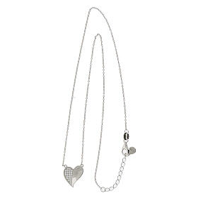 Collana charm Amen cuore argento 925 rodiato e zirconi