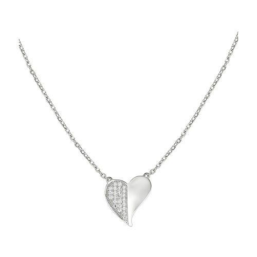 Collana charm Amen cuore argento 925 rodiato e zirconi 1