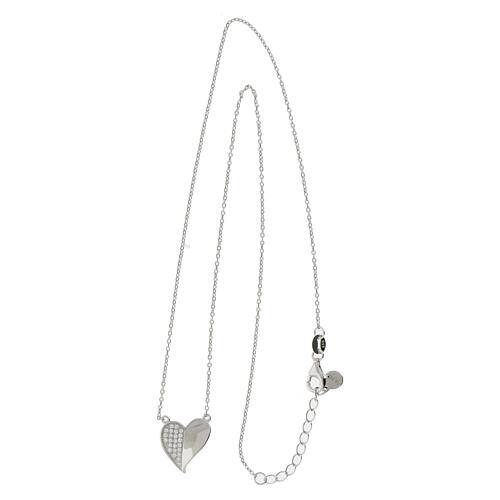 Collana charm Amen cuore argento 925 rodiato e zirconi 2