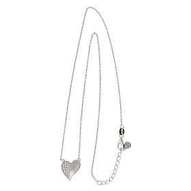 Amen heart pendant necklace in rhodium-plated 925 silver and zircons