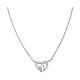 Amen heart pendant necklace with white zircons and 925 silver s1