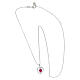 Amen necklace with concentric hearts, 925 silver, pink and rhinestones s3