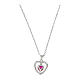 Collier Amen pendentif double argent 925 avec zircon rose s2