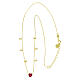 Collana argento 925 finitura oro e cuore zircone rosa s3
