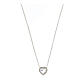 Amen necklace of rhodium-plated 925 silver with white heart of rhinestones s2