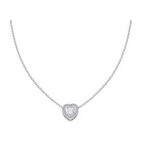 Collana argento 925 rodiato charm e zirconi Amen