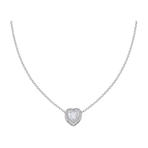 Collana argento 925 rodiato charm e zirconi Amen 1