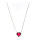 Amen necklace of rhodium-plated 925 silver with pink and white heart of rhinestones s2