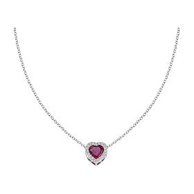 Collana argento 925 zircone rosa Amen