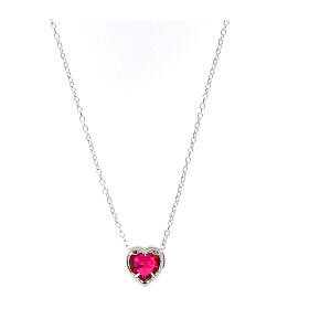 Collana argento 925 zircone rosa Amen