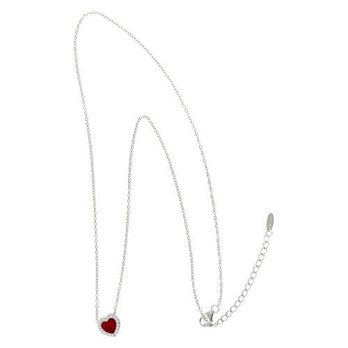 Collana argento 925 zircone rosa Amen 3