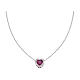 Amen heart necklace pink zircon 925 silver  s1