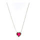 Amen heart necklace pink zircon 925 silver  s2