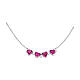 Amen magnetic four-heart necklace with pink and white zircons s1