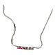 Amen tennis necklace with five hearts, red rhinestones s3