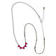 Amen tennis necklace with five hearts, red rhinestones s4