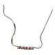 Amen heart necklace tennis style with five red zircons s3