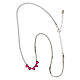 Amen heart necklace tennis style with five red zircons s4