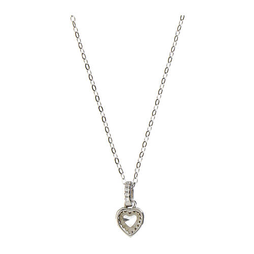 Amen necklace, heart and rhinestones, 925 silver 2