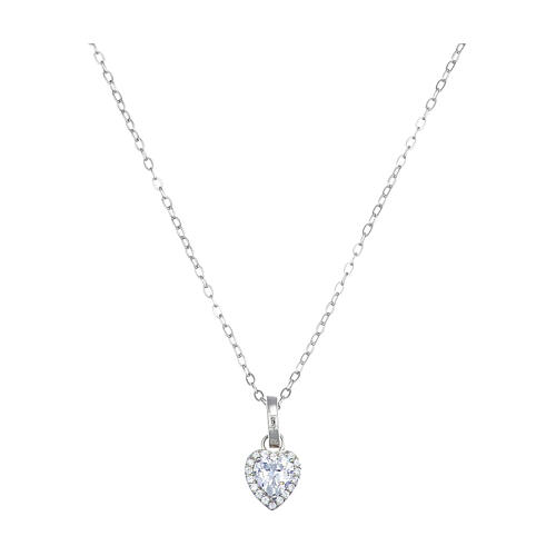 Collier argent 925 Amen charm coeur et zircons 1