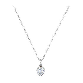 Collana argento 925 Amen charm cuore e zirconi