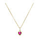 Amen gold plated necklace, pink and white heart, rhinestones and 925 silver s1