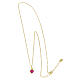 Amen gold plated necklace, pink and white heart, rhinestones and 925 silver s3