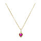 Amen heart pendant necklace gold finish red zircon s1