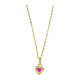 Amen heart pendant necklace gold finish red zircon s2