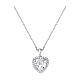 Amen heart necklace white zircon 925 rhodium silver  s1