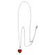 Amen heart pendant necklace 925 silver with red zircon s3