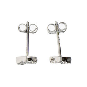 Amen heart earrings in rhodium-plated silver 925 with white zircons
