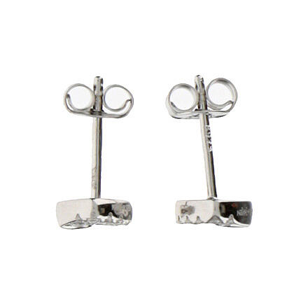 Amen heart earrings in rhodium-plated silver 925 with white zircons 2