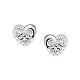 Amen heart earrings in rhodium-plated silver 925 with white zircons s1