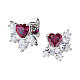 Boutons d'oreilles Amen argent 925 zircons rouges et blancs s1