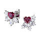 Amen stud earrings in 925 silver with red and white zircons s1