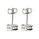 Amen heart-shaped stud earrings, 925 silver and white rhinestones s2