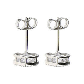 Pendientes Amen forma corazón plata 925 y zircones blancos