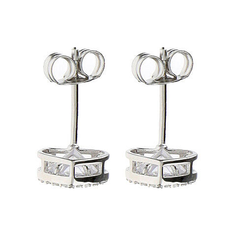 Orecchini Amen forma cuore argento 925 e zirconi bianchi 2