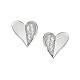 Pendientes corazón estilizado mitad plata rodiada 925 y zircones blancos s1