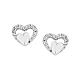 Amen openwork heart earrings in rhodium-plated 925 silver with white zircons s1