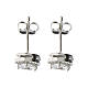 Amen stud earrings, heart of white rhinestones, rhodium-plated 925 silver s2